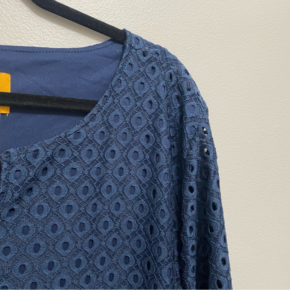 Ruby Rd. Blue Eyelet Overlay Blouse - image 6